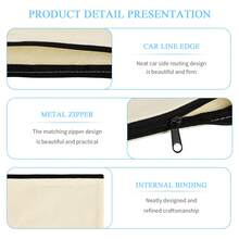 12入組布製筆袋,diy空白布袋,小拉鍊,伴娘禮物化妝包,diy、化妝、化妝品、化妝品、21×12公分米色布袋,化妝包 - 米色 - 查看 4