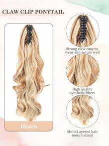 Claw Clip Ponytail Extension Curly Wavy  Clip in  Long Ponytails Hair  Extensions Synthetic  Hairpiece for Women
