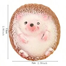 1pc Hedgehog Squeeze Stress Relief Ball, Slow Rising Squishy Toy, Random Design Paper Box Packaging, Cute Animal Gift - Coffee Brown - View 3