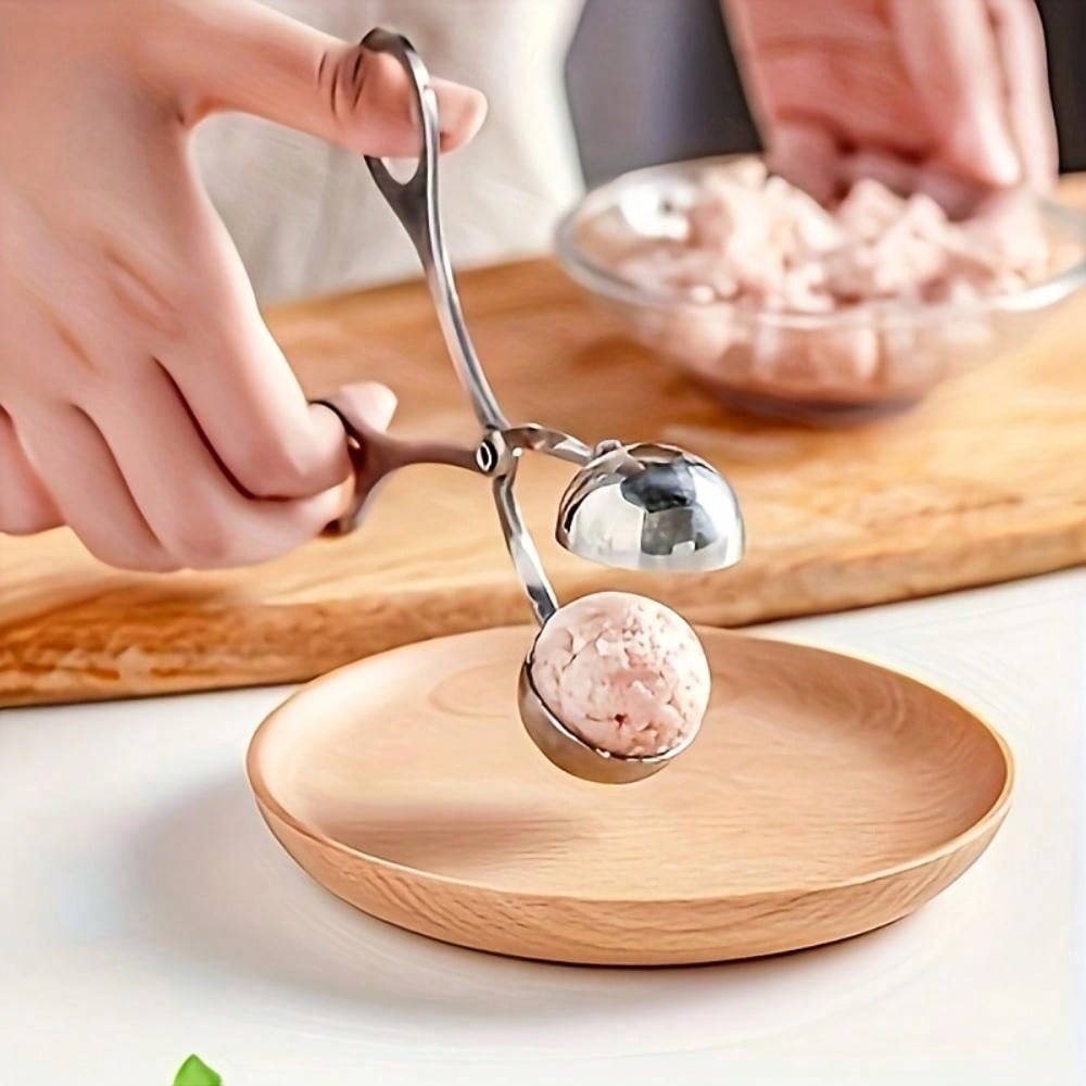 1pc Meat Ballers, Stainless Steel Nonstick Meatball Maker, Tongs, Cake