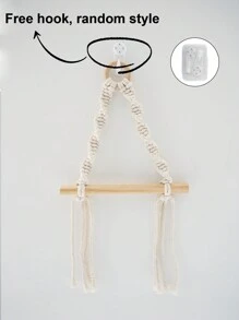 1 pezzo Portarotolo di carta igienica in stile bohémien, organizer da bagno per contenere i rotoli, espositore decorativo per camera da letto, ingresso, soggiorno, cameretta, porta gioielli e sciarpe (gancio casuale incluso)