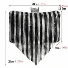 流蘇鑲鑽日用手拿包,手指戒鑽石晚宴袋鏈子肩包,適用於晚禮服錢包 - 金色 - 查看 2