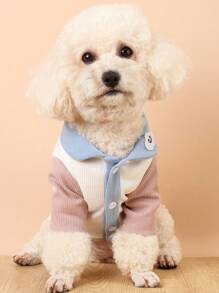 1pc Spring/summer Base T-shirt For Teddy Dog, Bichon, Panda, Pomeranian, Yorkie Puppy Pet Clothing - Blue - View 1