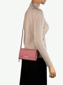 新款潮流女士手机钱包时尚斜跨小包包多口袋黑色小 - 紫色 - 查看 2