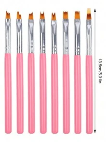 8入組指甲彩繪畫筆套裝,適用於花卉、鋸齒、花瓣、直線繪畫、指甲打磨