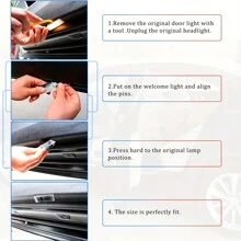 YANF 4入組led汽車門迎賓燈標誌幽靈影像投影燈,適用於雷克薩斯gx Lx Lx470 Lx570 Is Rx,禮貌燈雷射燈汽車配件 - 投影燈 - 查看 7