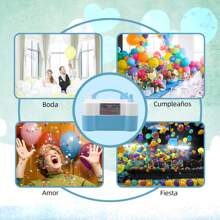 Bomba de Globo de Aire eléctrica, Inflador de Globos con Modo Automático y Semiautomático, Bomba Portátil de Doble Boquilla para Decoración de Fiestas Cumpleaños Bodas y Festivales, Inflador de Globos para Decoración, Fiesta , Navideña - Azul - Ver 6