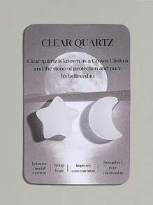 Natural Star&Moon Crystals Shaped Healing Stones Card   Stones Polished Love Gemstones Pocket Set Bulk Balancing Meditation Decorate Family Fish Tank Gifts - Multicolor - View 9