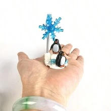 Diy動物主題小顆粒積木 - 包括企鵝冰川公園、北極雪景、企鵝冰島公園、兒童益智玩具 - 彩色 - 查看 7