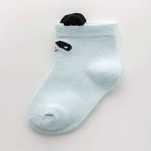 【5雙裝】春秋冬季嬰兒襪適合新生寶寶0-3個月1歲男女童兒童四季卡通可愛中小腿長襪無束縛設計 - 彩色 - 查看 5