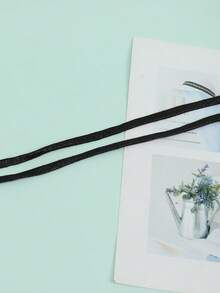 Cordones De Moda Con Hilos Dorados - Negro - Ver 4