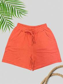 Plus Size Shorts - Orange - View 1