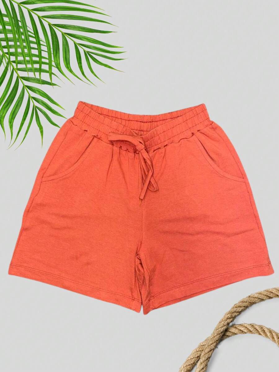 Plus Size Shorts - Orange - View 1