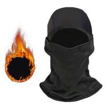 1 件毛絨保暖迷彩拉法帽適合戶外運動、遠足、釣魚和騎自行車- 防曬和吸濕排汗頭飾、透氣網狀魔術圍巾和圍巾、防風紫外線防護罩、摩托車頭套、冬季面罩保持溫暖並免受傷害防風防寒cp迷彩頭套男女旅遊面罩加絨 - 黑色 - 查看 1