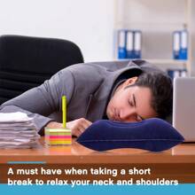 1包露營枕頭-背包枕頭-營地枕頭-多種顏色-壓縮充氣枕,海灘枕,可用作海灘枕或吊床枕 - 藍色 - 查看 4