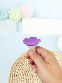 One Piece Hand-worn Hummingbird Flower Shaped Water Feeder Ring - Purple - View 2