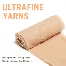 3對女式20d透明絲襪,女士腹部抑制緊身褲襪