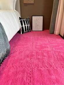 10入組家庭泡沫拼圖地毯瓷磚地墊,適用於客廳、嬰兒爬行和行走地墊、辦公室和商業拼圖地板,防污性良好且易於清潔,可拆卸和剪裁-紅色 - 西瓜粉 - 查看 4