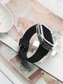 Zinc Alloy Modified Party Fashion Watch Case TPU Strap Protective Cover Integrated, Compatible With Apple Watch 8 S7 5 Ultra S8 SE6