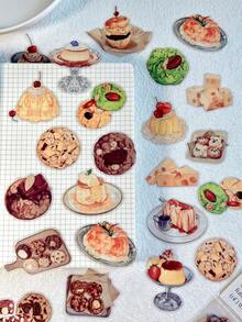 20 件/包咖啡和甜點主題寵物貼紙適用於筆記本、剪貼簿、相簿的 Diy 裝飾