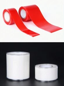 1 Rolo de Fita de Reparo de Silicone à Prova d'Água, Fita de Vedação de Vazamentos para Tubos de Água, Tubos de Aquecimento, Tubos de Ferro Fundido, Resistente à Pressão, Resistente a Altas Temperaturas, Autoadesiva e Autofundente, Isolante, À Prova d'Água, Altamente Elástica e Extensível, Adequada para -50°C a 200°C - Vermelho - Visão 4