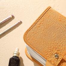 LEHUO Travel 1pc Book Style Portable Large Capacity Cosmetic Bag, Makeup Storage Case For Skincare Products Spring Minimalist - Yellow - View 9