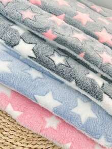 Thảm lót nhiệt họa tiết ngôi sao màu xanh nhạt cho thú cưng, thích hợp cho mèo và chó cỡ nhỏ và vừa ngủ vào mùa thu và mùa đông, thảm cũi, chăn ấm bằng vải nỉ - Màu xanh lam - Xem 8
