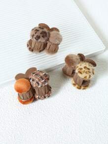 3入組可愛的櫻桃造型夾子,帶有絨毛裏布,是女孩髮飾的理想選擇,適用於秋季和冬季