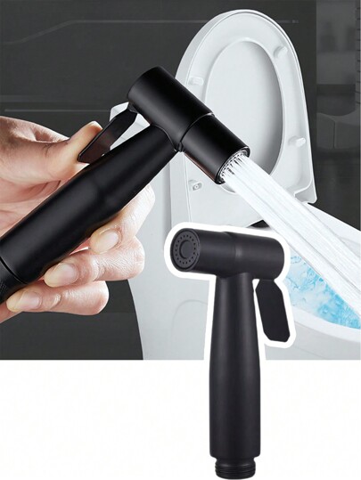 WCIC بخاخ المرحاض المحمول 1 قطعة بمنظم نحاسي + خرطوم من الفولاذ المقاوم للصدأ الأسود 1.5 متر أنبوب أسود بخاخ دش المرحاض الصحي الجداري المثبت