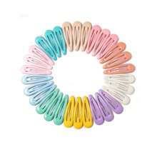 30pcs Random Color Cute Geometric Design 5cm Resin Drop Hair Clips Set, Retro, Fashionable, Simple, Daily Wearing, Gift, For Girls - Multicolor - View 6