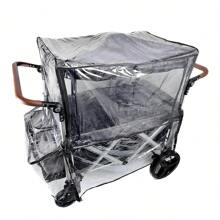 Big Size Rain Cover for Wagon Stroller,Mosquito Net for Wagon Trolley Cart,2in1 Big Cover with Window for Picnic Camping Wagon Stroller Waterproof Windproof Wagon Accessories.Cart Not Included