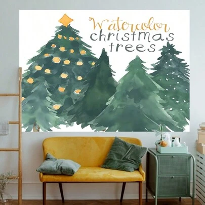 Christmas Atmosphere Decoration Fabric Hanging Cloth With Ins Cartoon Hand-Painted Background Cloth For Bed Head, Bedroom, Sofa Background Wall Tapestry, Flag For Room, Room Decor, Tapestry, Wall Art ,Room Stuffs, Flags For Room, Christmas Decor, Home Decor, Christmas Decorations