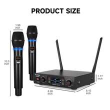 Xduomic Sh-900pro 無線麥克風專業 Uhf 2 頻無線動態麥克風手持麥克風系統,照明麥克風,適合家庭卡拉ok、會議、派對、、dj、婚禮等 80 米 - 黑色 - 查看 9