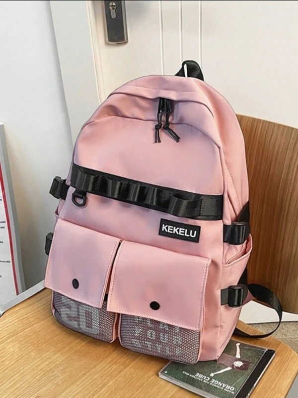 Mochila Feminina Masculina Unissex Escolar Estudantil Impermeável Resistente à Água Com Pochete