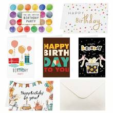 Happy Birthday Greeting Card Set, Including Invitation Card, Greeting Card And Envelope (6pcs) - Multicolor - View 5