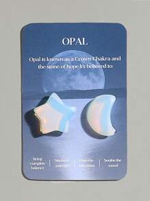 Natural Star&Moon Crystals Shaped Healing Stones Card   Stones Polished Love Gemstones Pocket Set Bulk Balancing Meditation Decorate Family Fish Tank Gifts - Multicolor - View 5