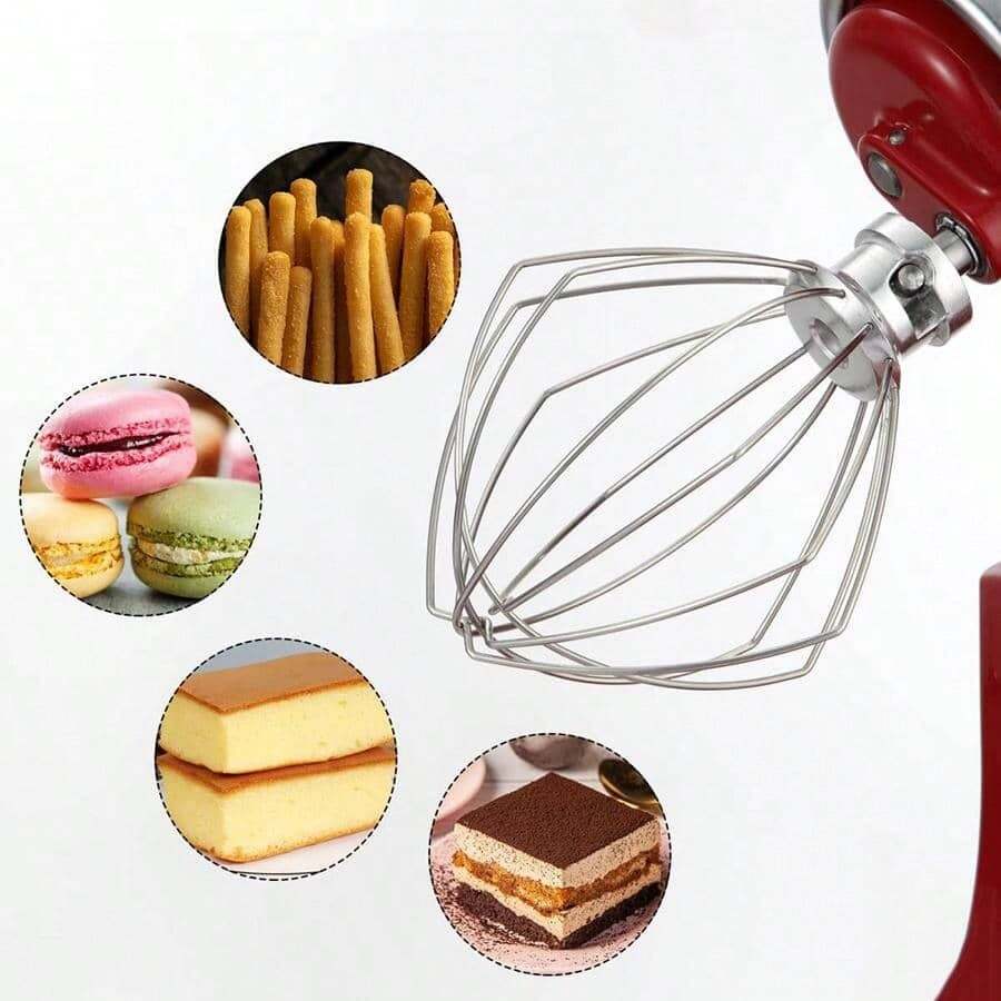 6 线搅拌器附件适用于 Kitchen Aid 倾斜头立式搅拌机，替换 K45WW，不锈钢，鸡蛋浓奶油搅拌器，蛋糕蛋黄酱搅拌器家庭厨房电器配件小工具工具圣诞节厨房用品烹饪圣诞节
