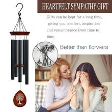 Black Tube Memorial Wind Chime With Tree Of Life Decoration - Black - View 5