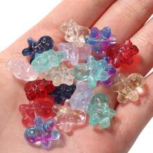 20顆/袋聖誕系列玻璃散珠:薑餅人、聖誕老人、雪人、聖誕樹。diy手鍊、項鍊、手工玻璃半成品