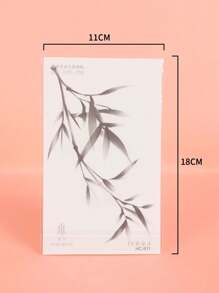 1個男性專用的柳葉圖案臨時紋身貼紙,防水,持久10-12天,不反光,適用於手臂肌膚 - 黑色 - 查看 3