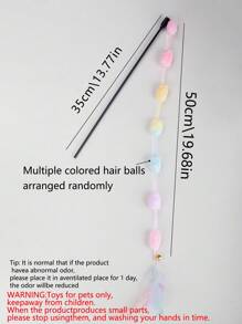 1 Miếng Đầy màu sắc Lông vũ + Pom-pom Tương Tác Đồ Trêu Mèo Với chuông - Nhiều màu - Xem 6