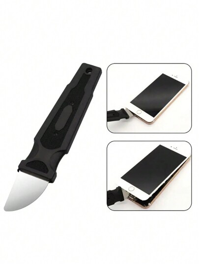 1pc Black Stainless Steel Spudger For Mobile Phone And Tablet Repair Tool Kit, Opening Pry Tool And Disassemble Cutter