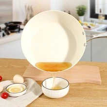 1 Miếng Nhỏ bé Trắng đá Bằng phẳng Cái quạt , 28CM Không dính Lớp áo Dụng cụ nấu ăn Với Nắp Đối với Vật dụng trong nhà - trắng - Xem 3