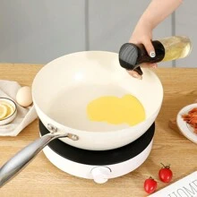 1 Miếng Nhỏ bé Trắng đá Bằng phẳng Cái quạt , 28CM Không dính Lớp áo Dụng cụ nấu ăn Với Nắp Đối với Vật dụng trong nhà - trắng - Xem 4