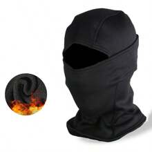 1 件毛絨保暖迷彩拉法帽適合戶外運動、遠足、釣魚和騎自行車- 防曬和吸濕排汗頭飾、透氣網狀魔術圍巾和圍巾、防風紫外線防護罩、摩托車頭套、冬季面罩保持溫暖並免受傷害防風防寒cp迷彩頭套男女旅遊面罩加絨 - 黑色 - 查看 6