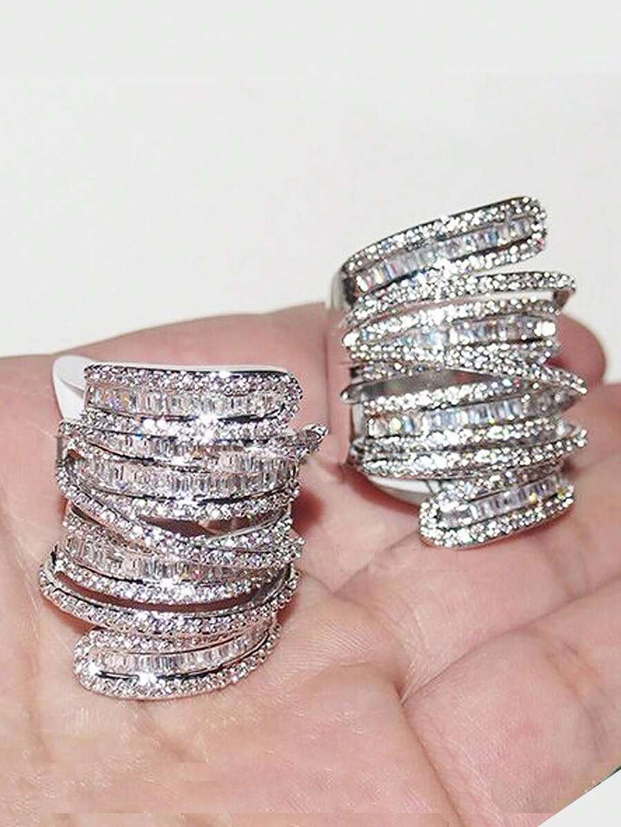 Nhẫn Trang Trí Đá Cubic Zirconia - Đỏ - Xem 1