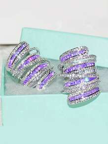 Nhẫn Trang Trí Đá Cubic Zirconia - Đỏ - Xem 6