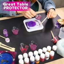 1 Pieza 40*30cm Gran Tapete De Silicona Para Hacer Moldes De Joyería Y Artesanía, Tapete De Manualidades Antiadherente Adecuado Para Resina Epoxi, Pintura, Arcilla, Etc. - Negro - Ver 1