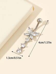 1個女性的蝴蝶形銅製豪華肚臍環,性感身體穿刺珠寶