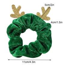 6入組全新聖誕風格蝴蝶結彈性髮帶,馴鹿絨面蝴蝶結頭飾 - 彩色 - 查看 3